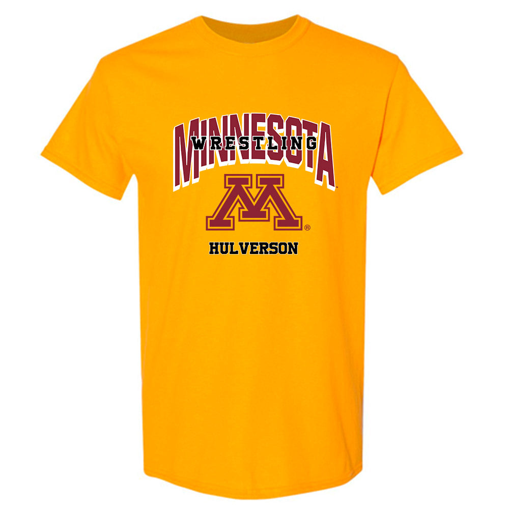 Minnesota - NCAA Wrestling : Quincy Hulverson - Sports Shersey T-Shirt-0