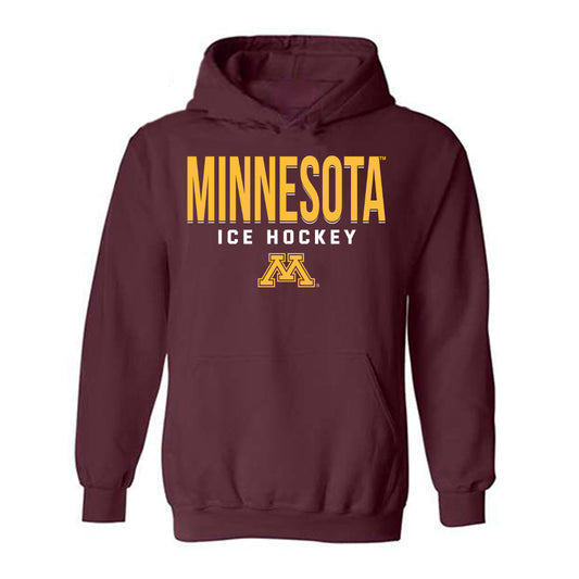 Minnesota - NCAA Men's Ice Hockey : Leo Gruba - Classic Shersey Hooded Sweatshirt-0