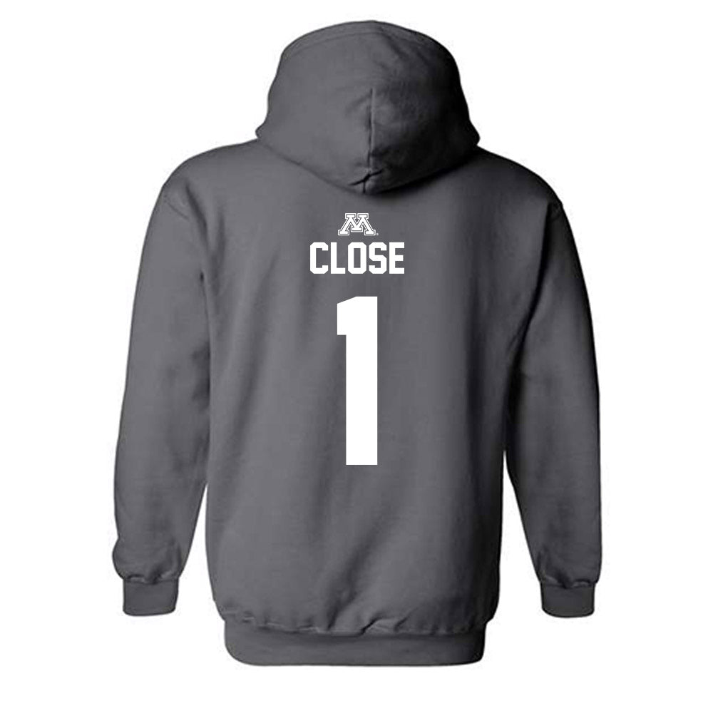 Minnesota - NCAA Men's Ice Hockey : Justen Close - Classic Shersey Hooded Sweatshirt