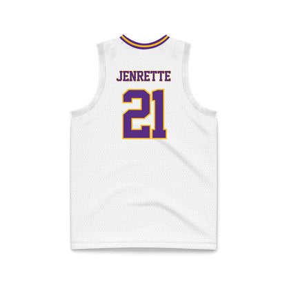 North Alabama - NCAA Men's Basketball : Israel Jenrette - White Basketball Jersey-1