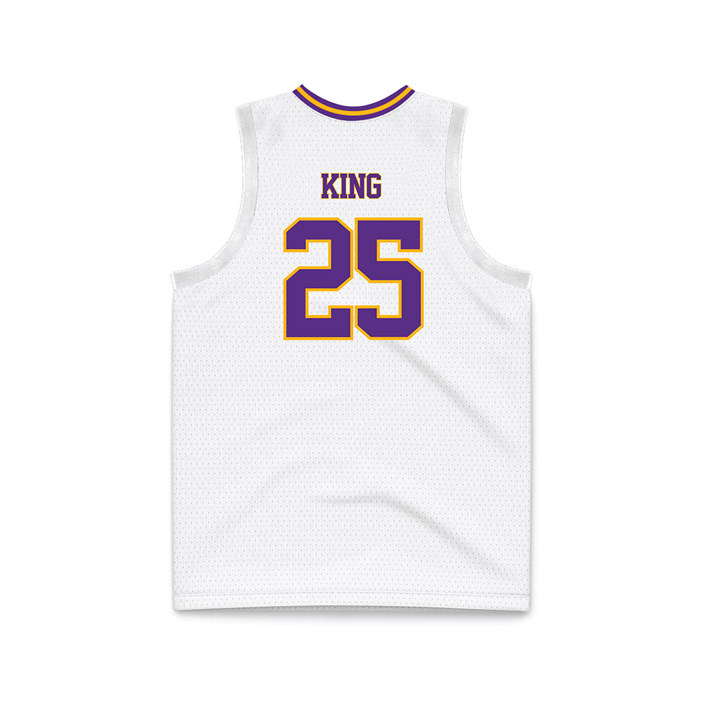 North Alabama - NCAA Men's Basketball : Darkaun King - White Basketball Jersey-1