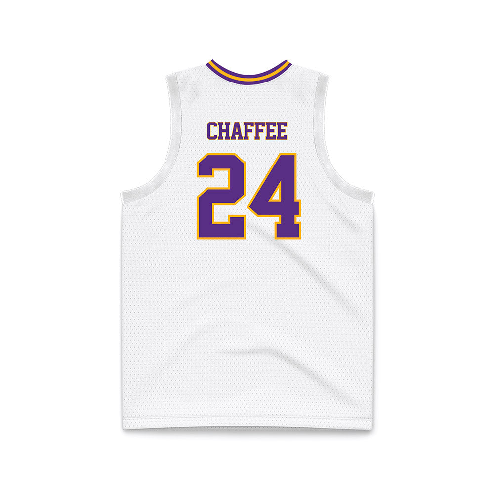 North Alabama - NCAA Men's Basketball : Mitchell Chaffee - White Basketball Jersey