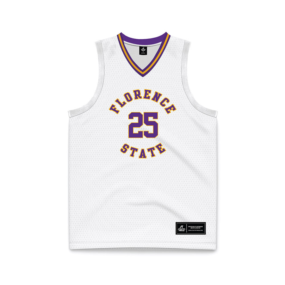 North Alabama - NCAA Men's Basketball : Darkaun King - White Basketball Jersey-0