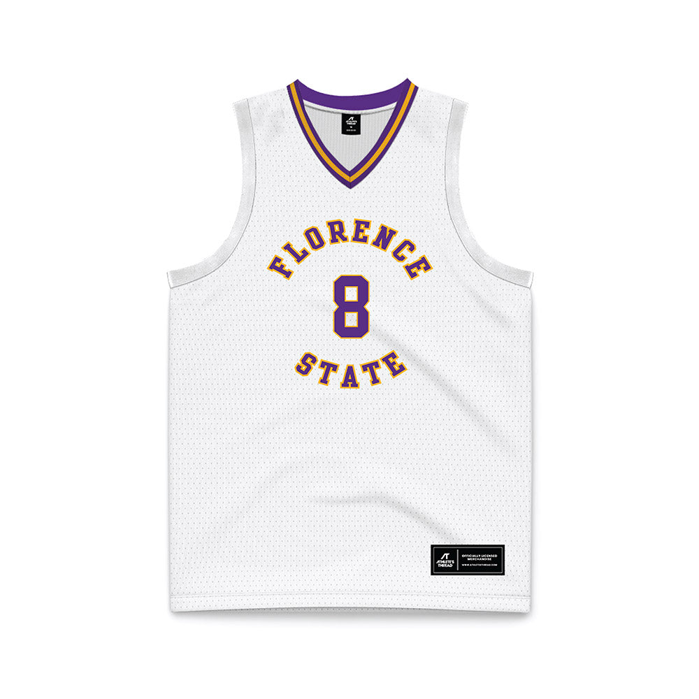 North Alabama - NCAA Men's Basketball : Kevin De Kovachich - White Basketball Jersey-0