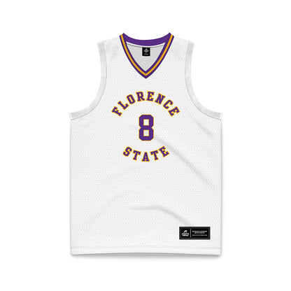 North Alabama - NCAA Men's Basketball : Kevin De Kovachich - White Basketball Jersey-0