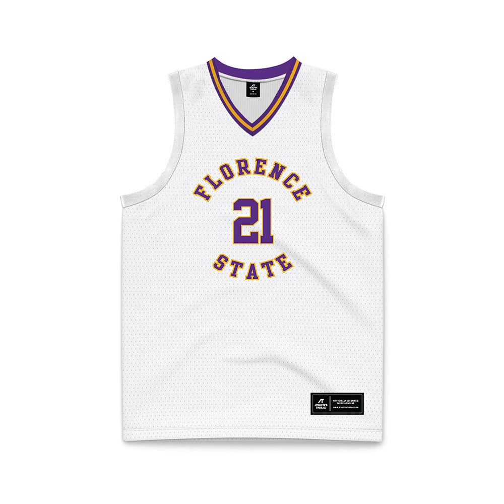 North Alabama - NCAA Men's Basketball : Israel Jenrette - White Basketball Jersey-0