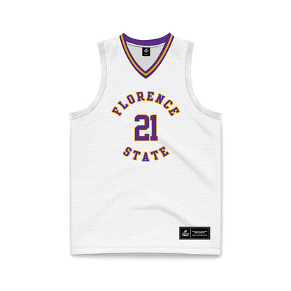 North Alabama - NCAA Men's Basketball : Israel Jenrette - White Basketball Jersey-0