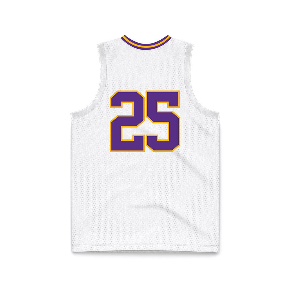 North Alabama - NCAA Men's Basketball : Darkaun King - White Basketball Jersey-1
