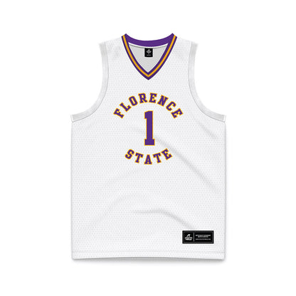 North Alabama - NCAA Men's Basketball : Donte Bacchus - White Basketball Jersey-0