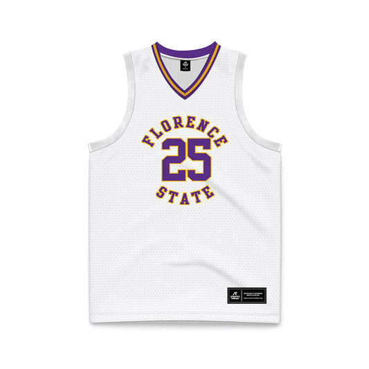 North Alabama - NCAA Men's Basketball : Darkaun King - White Basketball Jersey-0