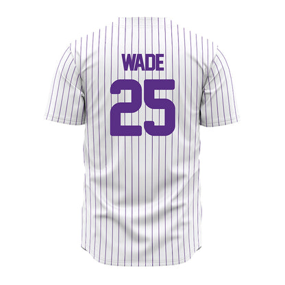 North Alabama - NCAA Baseball : Alex Wade - White Pin Stripe Jersey-1
