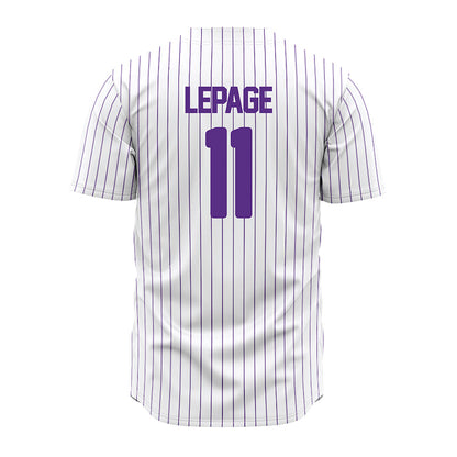 North Alabama - NCAA Baseball : Tyler LePage - White Pin Stripe Jersey-1
