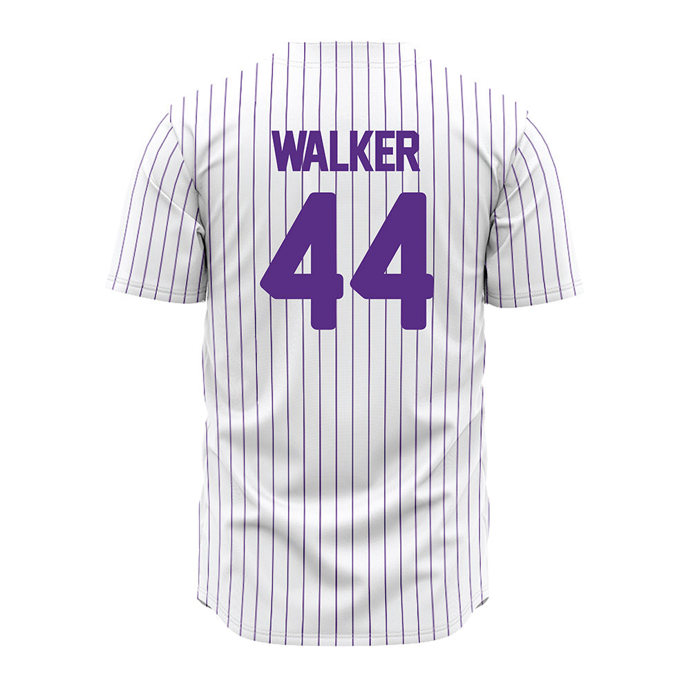 North Alabama - NCAA Baseball : Wes Walker - White Pin Stripe Jersey-1