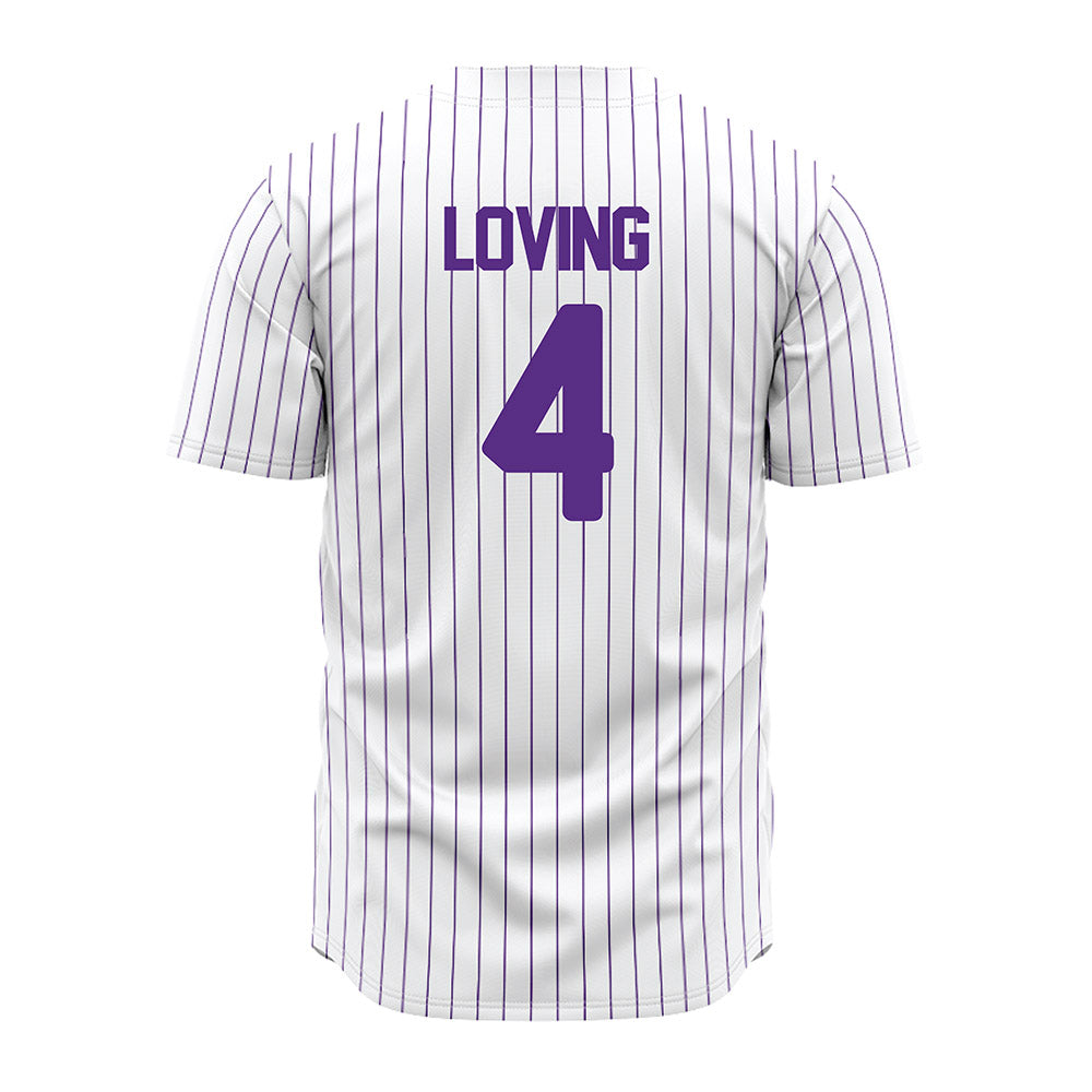 North Alabama - NCAA Baseball : Bryant Loving - White Pin Stripe Jersey-1