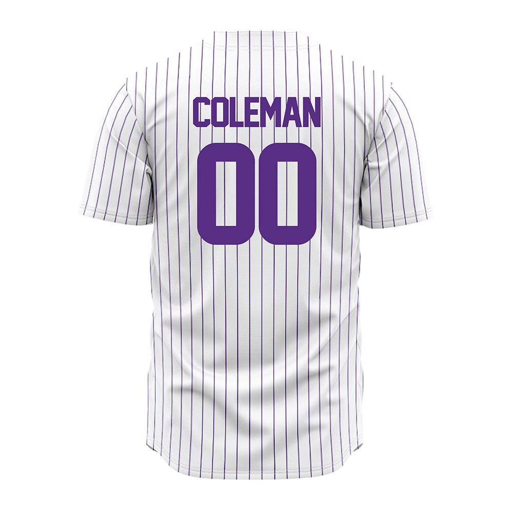 North Alabama - NCAA Baseball : Dylan Coleman - White Pin Stripe Jersey-1
