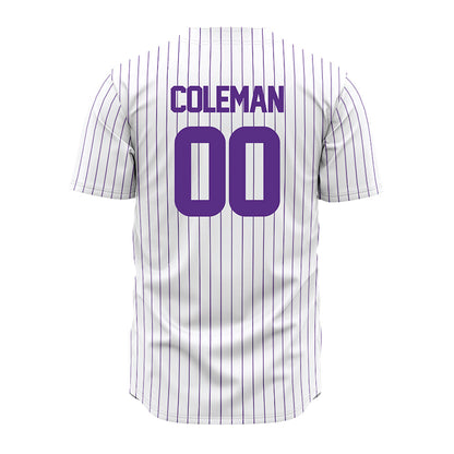 North Alabama - NCAA Baseball : Dylan Coleman - White Pin Stripe Jersey-1