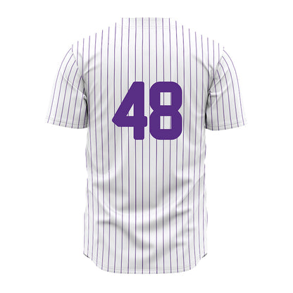 North Alabama - NCAA Baseball : Gavin Oswald - White Pin Stripe Jersey-1