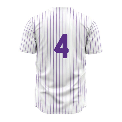 North Alabama - NCAA Baseball : Bryant Loving - White Pin Stripe Jersey-1