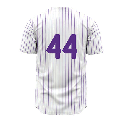 North Alabama - NCAA Baseball : Wes Walker - White Pin Stripe Jersey-1