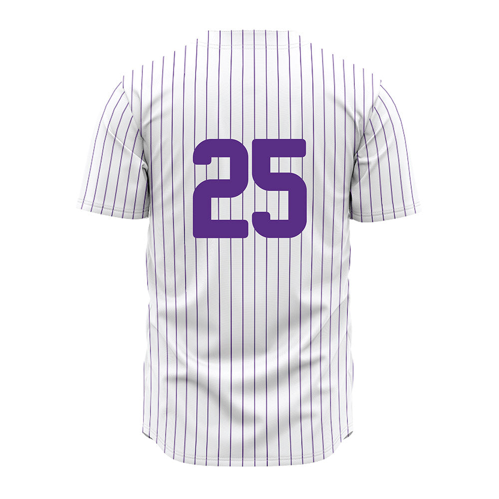 North Alabama - NCAA Baseball : Alex Wade - White Pin Stripe Jersey-1