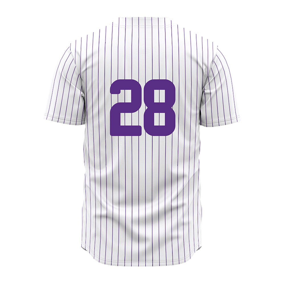 North Alabama - NCAA Baseball : Tripp Patterson - White Pin Stripe Jersey-1
