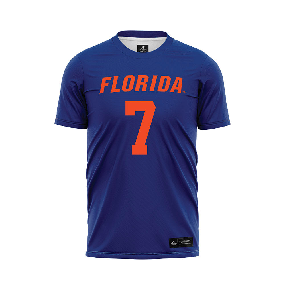 Florida - NCAA Women's Lacrosse : Molly Doran - Blue Soccer Jersey-0