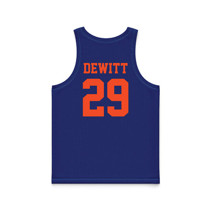 Florida - NCAA Women's Lacrosse : Boo DeWitt - Blue Basketball Jersey-1
