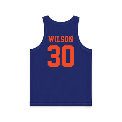Florida - NCAA Women's Lacrosse : Carly Wilson - Blue Basketball Jersey-1