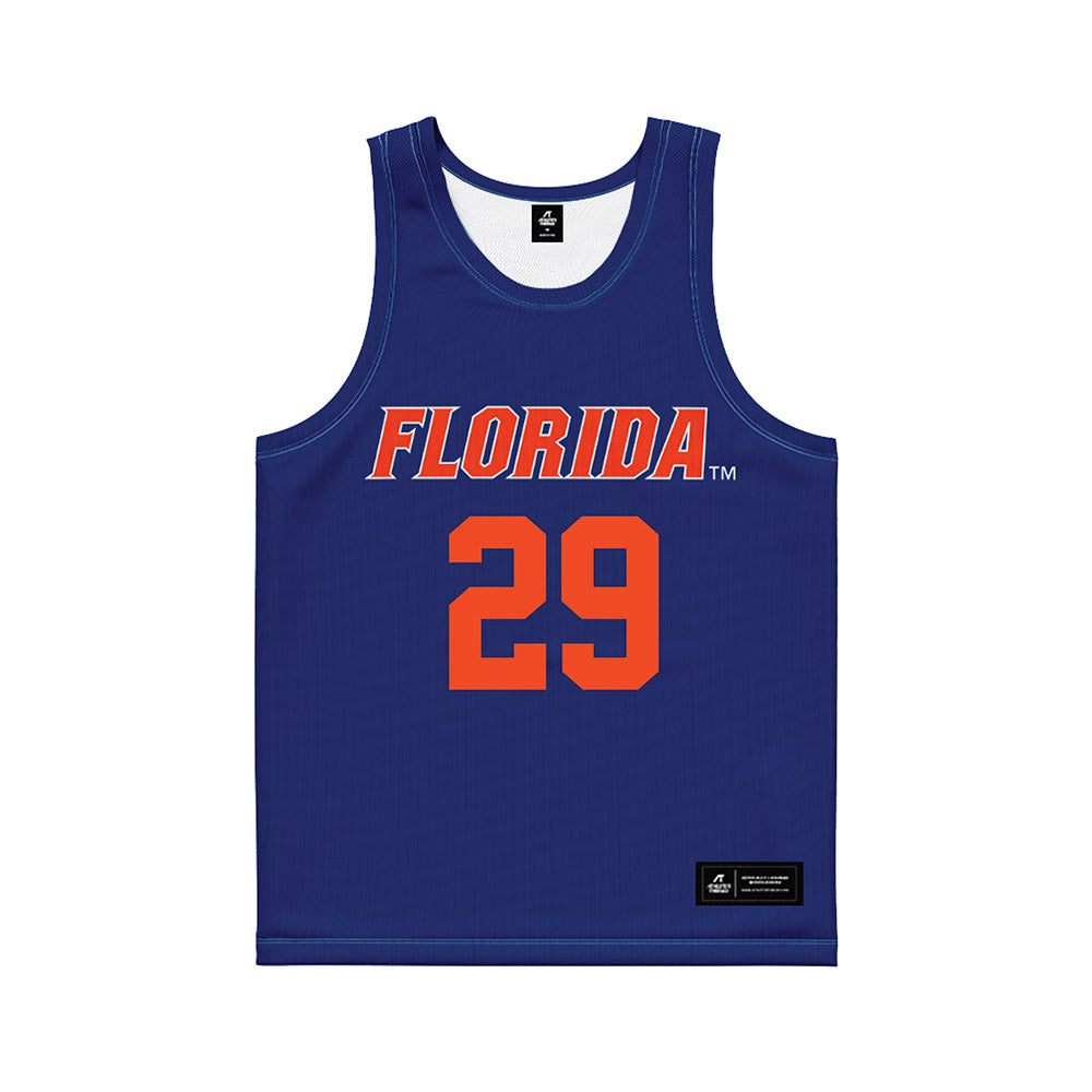 Florida - NCAA Women's Lacrosse : Boo DeWitt - Blue Basketball Jersey-0