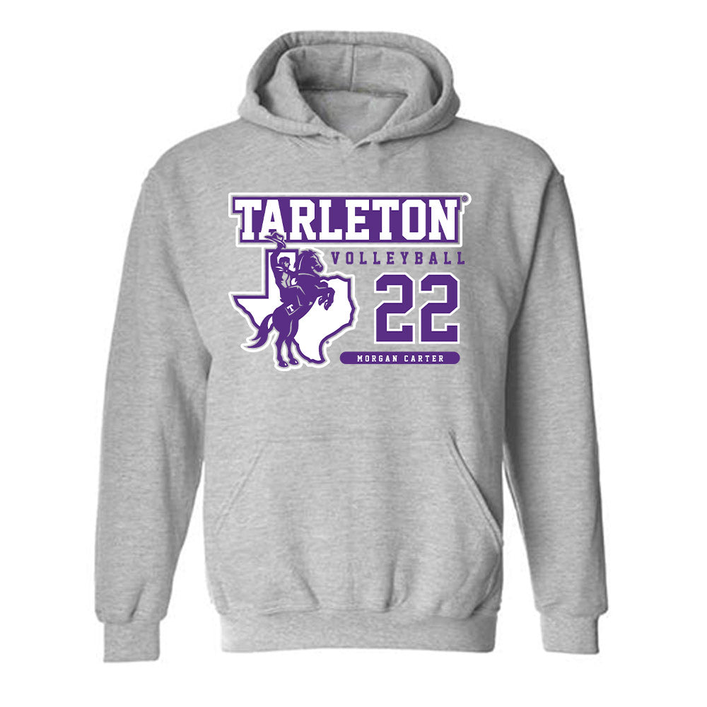 Tarleton State - NCAA Women's Volleyball : morgan carter - Classic Fashion Shersey Hooded Sweatshirt-0