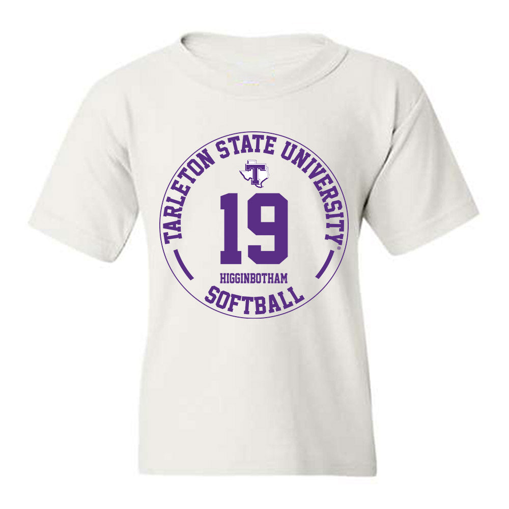 Tarleton State - NCAA Softball : Alyson Higginbotham - Classic Fashion Shersey Youth T-Shirt-0