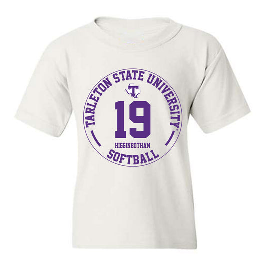 Tarleton State - NCAA Softball : Alyson Higginbotham - Classic Fashion Shersey Youth T-Shirt-0