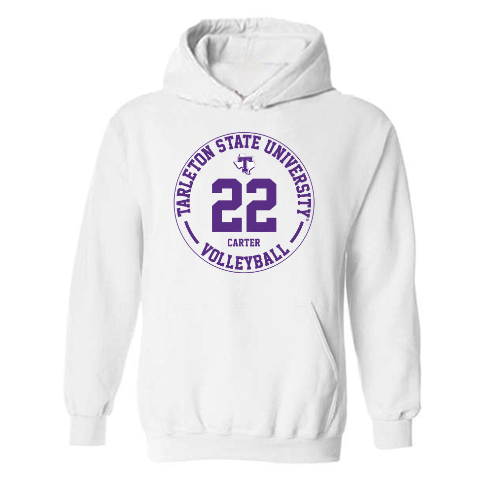 Tarleton State - NCAA Women's Volleyball : morgan carter - Classic Fashion Shersey Hooded Sweatshirt-0