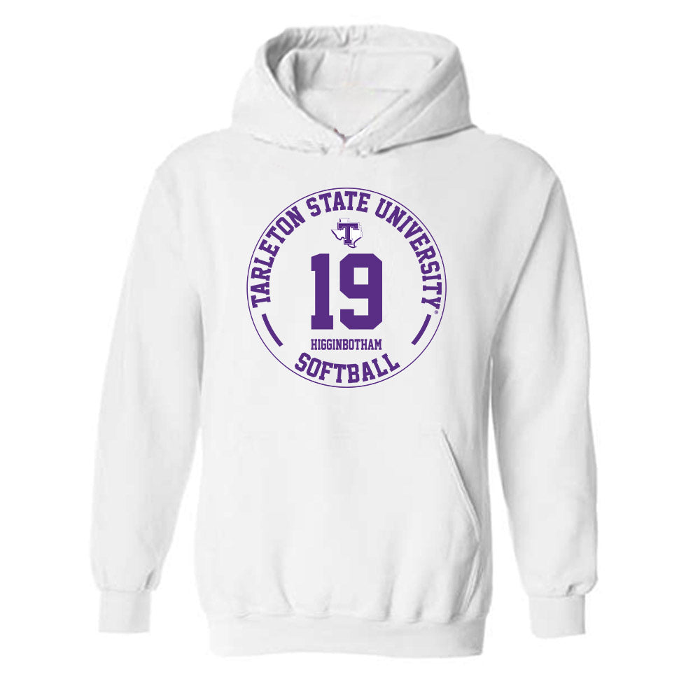 Tarleton State - NCAA Softball : Alyson Higginbotham - Classic Fashion Shersey Hooded Sweatshirt-0