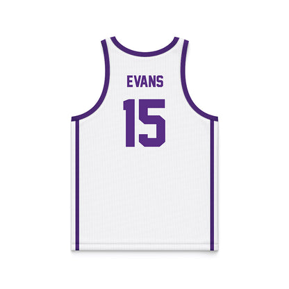 Tarleton State - NCAA Men's Basketball : Caleb Evans - White Basketball Jersey-1