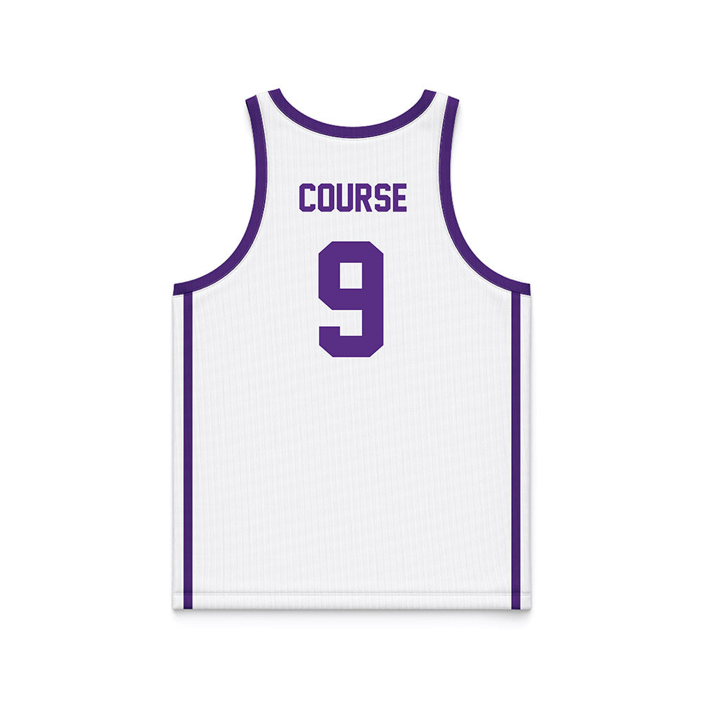 Tarleton State - NCAA Men's Basketball : Collin Course - White Basketball Jersey-1