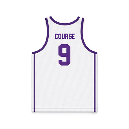 Tarleton State - NCAA Men's Basketball : Collin Course - White Basketball Jersey-1
