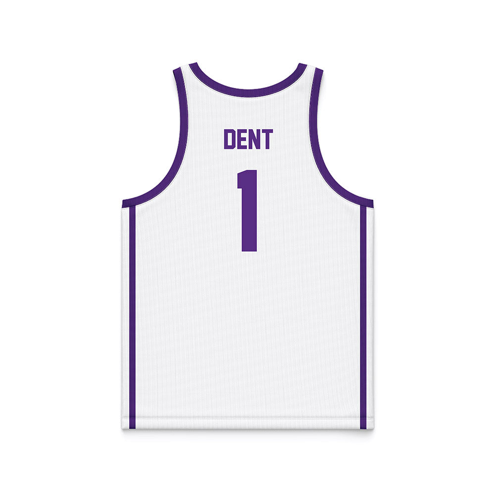 Tarleton State - NCAA Men's Basketball : Aj Dent - White Basketball Jersey-1