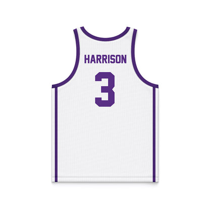 Tarleton State - NCAA Men's Basketball : Ronnie Harrison - White Basketball Jersey-1