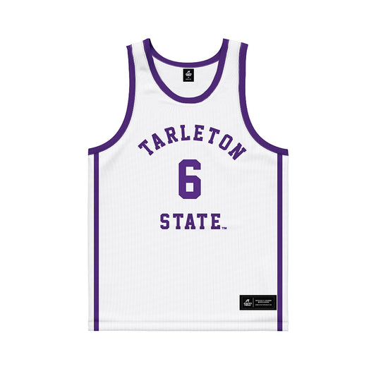 Tarleton State - NCAA Men's Basketball : Marty Silvera - White Basketball Jersey-0