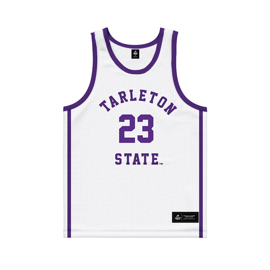 Tarleton State - NCAA Men's Basketball : Chris Mpaka - White Basketball Jersey-0
