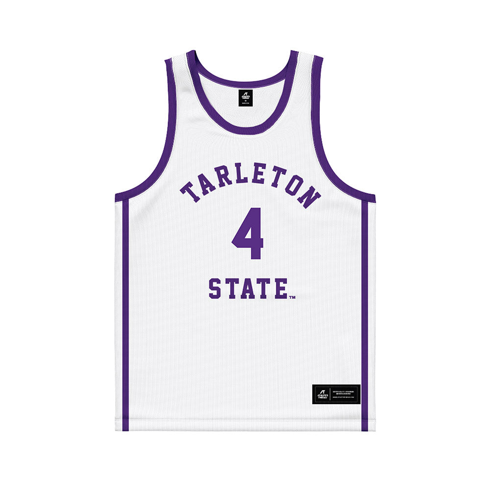 Tarleton State - NCAA Men's Basketball : Leroy Kelly - White Basketball Jersey-0