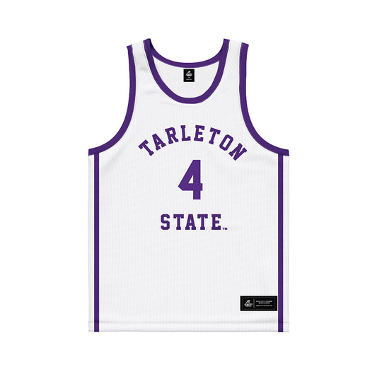 Tarleton State - NCAA Men's Basketball : Leroy Kelly - White Basketball Jersey-0