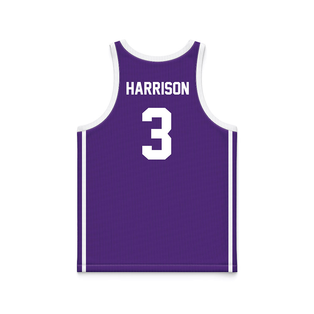 Tarleton State - NCAA Men's Basketball : Ronnie Harrison - Purple Basketball Jersey-1