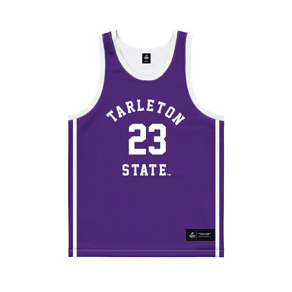 Tarleton State - NCAA Men's Basketball : Chris Mpaka - Purple Basketball Jersey-0