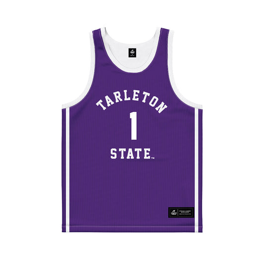 Tarleton State - NCAA Men's Basketball : Aj Dent - Purple Basketball Jersey-0