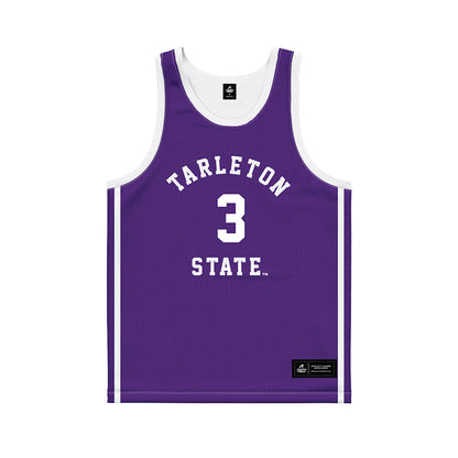 Tarleton State - NCAA Men's Basketball : Ronnie Harrison - Purple Basketball Jersey-0