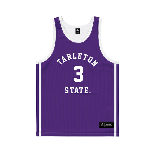 Tarleton State - NCAA Men's Basketball : Ronnie Harrison - Purple Basketball Jersey-0