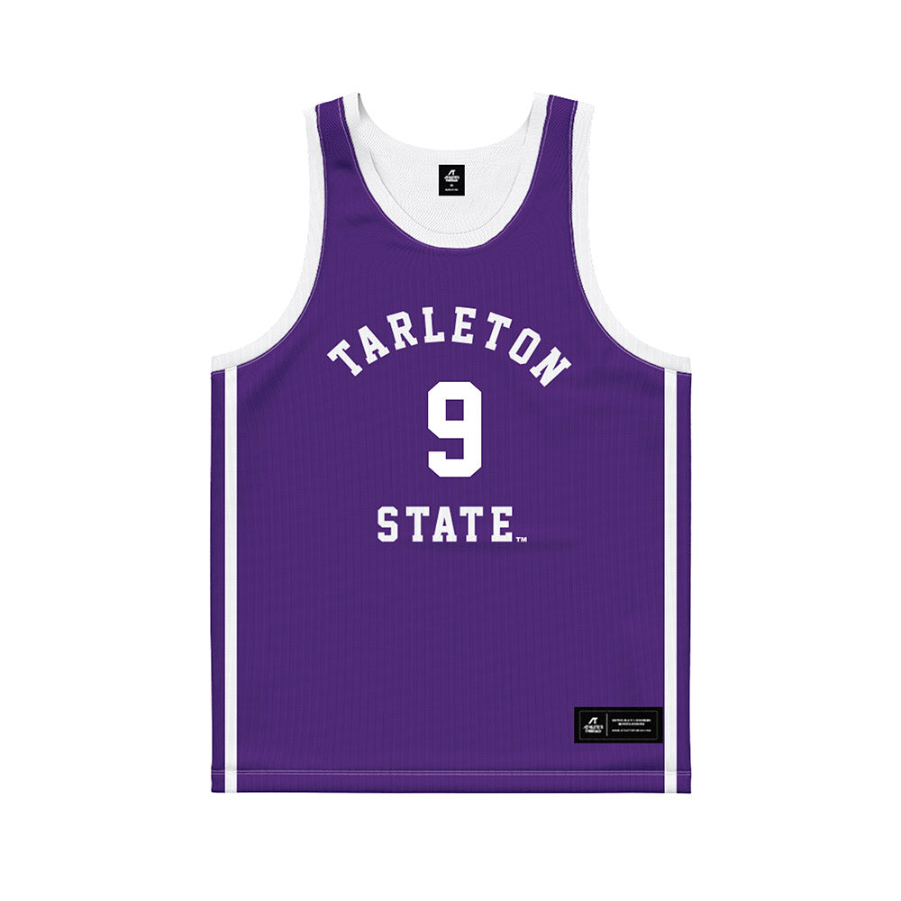 Tarleton State - NCAA Men's Basketball : Collin Course - Purple Basketball Jersey-0