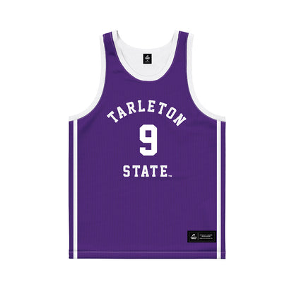 Tarleton State - NCAA Men's Basketball : Collin Course - Purple Basketball Jersey-0